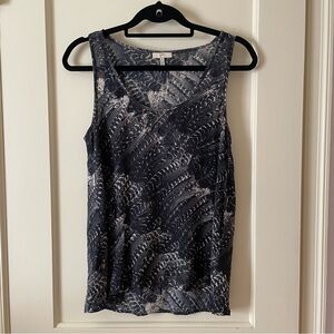 Feather Print Silk Top